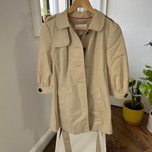 Short puff sleeve trench coat